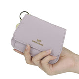 Royal Bagger Multi-card Slots Short Wallet Genuine Leather Credit Card Holder RFID Blocking Coin Purse with Keychain 2443