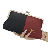 Royal Bagger RFID Blocking Genuine Leather Clutch Purse for Women, Elegant Evening Wallet with Kiss Lock, Phone Holder 2868