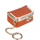 Royal Bagger Genuine Leather Mini Kiss Lock Coin & Jewelry Box, Removable Keychain, Storage for Rings, Earrings, Necklaces 2894