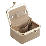 Big Size, Royal Bagger Genuine Leather Mini Jewelry Box, Ring & Necklace Storage, Retro Coin Purse with Kiss Lock for Women 4894