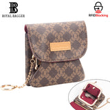 Royal Bagger RFID Coin Purse & Card Holder for Women, with Removable Keychain, Coated Canvas & Vegetable-Tanned Leather Storage Bag 5622
