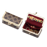 Royal Bagger Genuine Leather Jewelry Box, Mini Case for Rings, Necklaces & Earrings, Kiss Lock Coin Purse for Women 3203