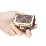 Royal Bagger Women's Mini Jewelry Box & Coin Purse – Signature Coated Canvas & Vegetable-Tanned Cowhide Leather, Solid Color Kiss Lock Change Pouch, Casual Small Storage Bag 5894