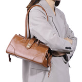 Royal Bagger Genuine Cow Leather Women's Shoulder Bag, Retro Underarm Tote Purse with Large Capacity, Top Handle Handbag 3265