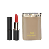 Royal Bagger Mini Chain Cosmetics Case for Women, Genuine Cow Leather Retro Kiss Lock Purse, Small Lipstick Makeup Bag with Mirror 3241