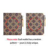 Royal Bagger Signature Coated Canvas & Vegetable-Tanned Cowhide Leather Short Wallet - RFID Blocking, Slim Bifold Coin Purse for Women, Retro & Simple Design 4201