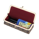 Royal Bagger Women's Eyeglass Case & Coin Purse, RFID Pencil Bag with Kiss Lock, Coated Canvas & Vegetable-Tanned Leather 5135