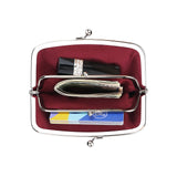 Royal Bagger RFID Coin Purses for Women, Fashion Kiss Lock Change Pouch, Double Clip Key Card Storage Bag, Signature Coated Canvas & Vegetable-Tanned Cowhide Leather 2858