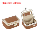 Royal Bagger Genuine Leather Mini Coin Purse, Solid Color Kiss Lock Change Pouch, Casual Style Small Storage Bag for Women 1894