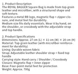 Royal Bagger Genuine Cow Leather Shoulder Crossbody Bag for Women, Large Capacity Top Handle Handbag Stylish Daily Purse 3248