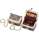 Royal Bagger Women's Mini Jewelry Box & Coin Purse – Signature Coated Canvas & Vegetable-Tanned Cowhide Leather, Solid Color Kiss Lock Change Pouch, Casual Small Storage Bag 5894