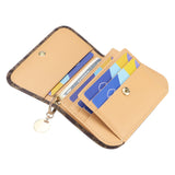 Royal Bagger RFID Women's Multi-Card Slots Wallet – Signature Coated Canvas & Vegetable-Tanned Cowhide Leather Credit Card Holder, Coin Purse with Keychain 3443