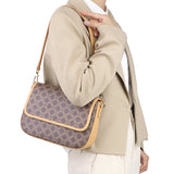 Royal Bagger Retro Crossbody Box Bag for Women, Signature Canvas & Leather, Elegant Compact Shoulder Purse 5245