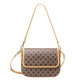 Royal Bagger Retro Crossbody Box Bag for Women, Signature Canvas & Leather, Elegant Compact Shoulder Purse 5245