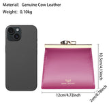 Royal Bagger Kiss Lock RFID Credit Card Holder for Women, Genuine Cow Leather Short Wallets, Fashion Vintage Coin Purse 3242
