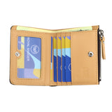 Royal Bagger Signature Coated Canvas & Vegetable-Tanned Cowhide Leather Short Wallet - RFID Blocking, Slim Bifold Coin Purse for Women, Retro & Simple Design 4201