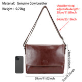 Royal Bagger Vintage Business Messenger Bags for Men, Genuine Leather Crossbody Bag, Daily Use Commuter Shoulder Purse 1626