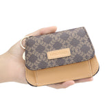 Royal Bagger RFID Women's Multi-Card Slots Wallet – Signature Coated Canvas & Vegetable-Tanned Cowhide Leather Credit Card Holder, Coin Purse with Keychain 3443