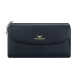 Royal Bagger Women’s RFID Blocking Long Wallet – Genuine Cow Leather Trifold Purse with Multi-Card Slots & Magnetic Closure 5063