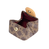 Royal Bagger Mini Women's Coin Purse – Signature Coated Canvas & Vegetable-Tanned Cowhide Leather, Casual Change Pouch for Daily Use 6603