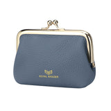Royal Bagger Kiss Lock RFID Card Holder & Coin Purse for Women – Genuine Cow Leather Mini Wallet with Key Chain, Small Fashion Storage Bag 4243