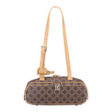 Royal Bagger Coated Canvas & Vegetable-Tanned Leather Shoulder Bag for Women – Retro Cylinder Purse, Adjustable Strap 5249