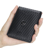 Royal Bagger Men's Genuine Leather Wallet RFID Card Holder Carbon Fiber Wallet Large Capacity Two Fold Wallet 3240