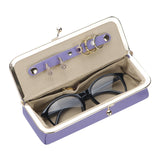 Royal Bagger Genuine Leather RFID Blocking Fashion Glasses Case, Pencil Bag with Kiss Lock, Organizer for Rings, Necklaces & Earrings for Women 4135