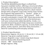 Royal Bagger Vintage Genuine Leather Basket Bag Stylish Versatile Handheld Bucket Bag for Women's Commuting 3260