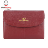 Royal Bagger RFID Blocking Women's Short Wallet Genuine Leather Multi-card Slots Card Holder Trifold Purse Magnetic Opening 2063