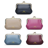 Royal Bagger Retro Kiss Lock RFID Card Holder Coin Purse for Women Genuine Cow Leather Small Lipstick Bag Fashion Mini Key Chain Wallet 3243