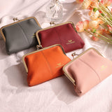 Royal Bagger RFID Blocking Coin Purse for Women, Fashion Kiss Lock Change Pouch, Genuine Leather Key & Card Holder 6120