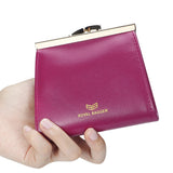 Royal Bagger Kiss Lock RFID Credit Card Holder for Women, Genuine Cow Leather Short Wallets, Fashion Vintage Coin Purse 3242