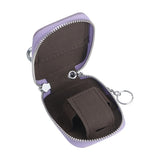 Royal Bagger Mini Portable Zipper Earphone Bags Genuine Leather Small Key Wallet with Keychain Fashion Simple Headphone Bag 2901