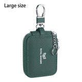 Royal Bagger Mini Earphone Bag Genuine Leather Zipper Key Wallet with Keychain, Portable Headphone Case for Men & Women 3901