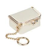 Royal Bagger Genuine Leather Mini Kiss Lock Coin & Jewelry Box, Removable Keychain, Storage for Rings, Earrings, Necklaces 2894