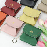 Royal Bagger Kiss Lock Coin Purse for Women RFID Simple Card Holder with Removable Keychain Genuine Leather Storage Bag 2622