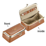 Royal Bagger Genuine Leather Jewelry Box, Mini Organizer for Rings, Necklaces & Earrings, Women's Kiss Lock Coin Purse 3125