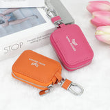 Royal Bagger Mini Portable Zipper Earphone Bags Genuine Leather Small Key Wallet with Keychain Fashion Simple Headphone Bag 2901