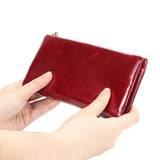 Royal Bagger Long Wallets for Women Genuine Cow Leather Large Capacity Card Holder Fashion Vintage Coin Purse Clutch Wallet 1559