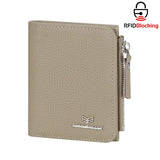 Royal Bagger RFID Blocking Genuine Leather Short Wallet for Women - Slim Bifold Coin Purse, Fashionable & Simple Design 3201