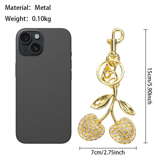 Royal Bagger Cute Cherry Keychain - Fashion Casual Metal Cherry Charm, Key Ring for Backpacks, Purses, and Gifts 001