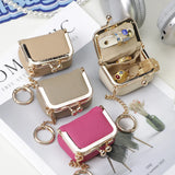 Royal Bagger Genuine Leather Mini Kiss Lock Coin & Jewelry Box, Removable Keychain, Storage for Rings, Earrings, Necklaces 2894