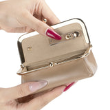 Royal Bagger Genuine Leather Jewelry Box, Mini Organizer for Rings, Necklaces & Earrings, Women's Kiss Lock Coin Purse 3125