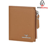 Royal Bagger RFID Blocking Genuine Leather Short Wallet for Women - Slim Bifold Coin Purse, Fashionable & Simple Design 3201