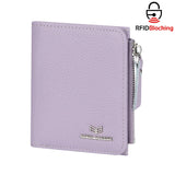 Royal Bagger RFID Blocking Genuine Leather Short Wallet for Women - Slim Bifold Coin Purse, Fashionable & Simple Design 3201