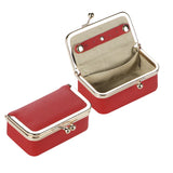Royal Bagger Genuine Leather Jewelry Box, Mini Case for Rings, Necklaces & Earrings, Kiss Lock Coin Purse for Women 3203