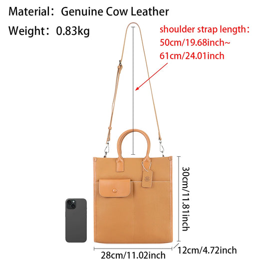 Royal Bagger Top-Handle Genuine Leather Handbag, Large Capacity Crossbody Shoulder Bag, Fashion Satchel Purses for Women 1861