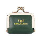 Small Size, Royal Bagger Retro Genuine Leather Mini Kiss Lock Coin Purse – Women's Jewelry Box for Earrings, Rings & More 3894
