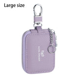 Royal Bagger Mini Earphone Bag Genuine Leather Zipper Key Wallet with Keychain, Portable Headphone Case for Men & Women 3901